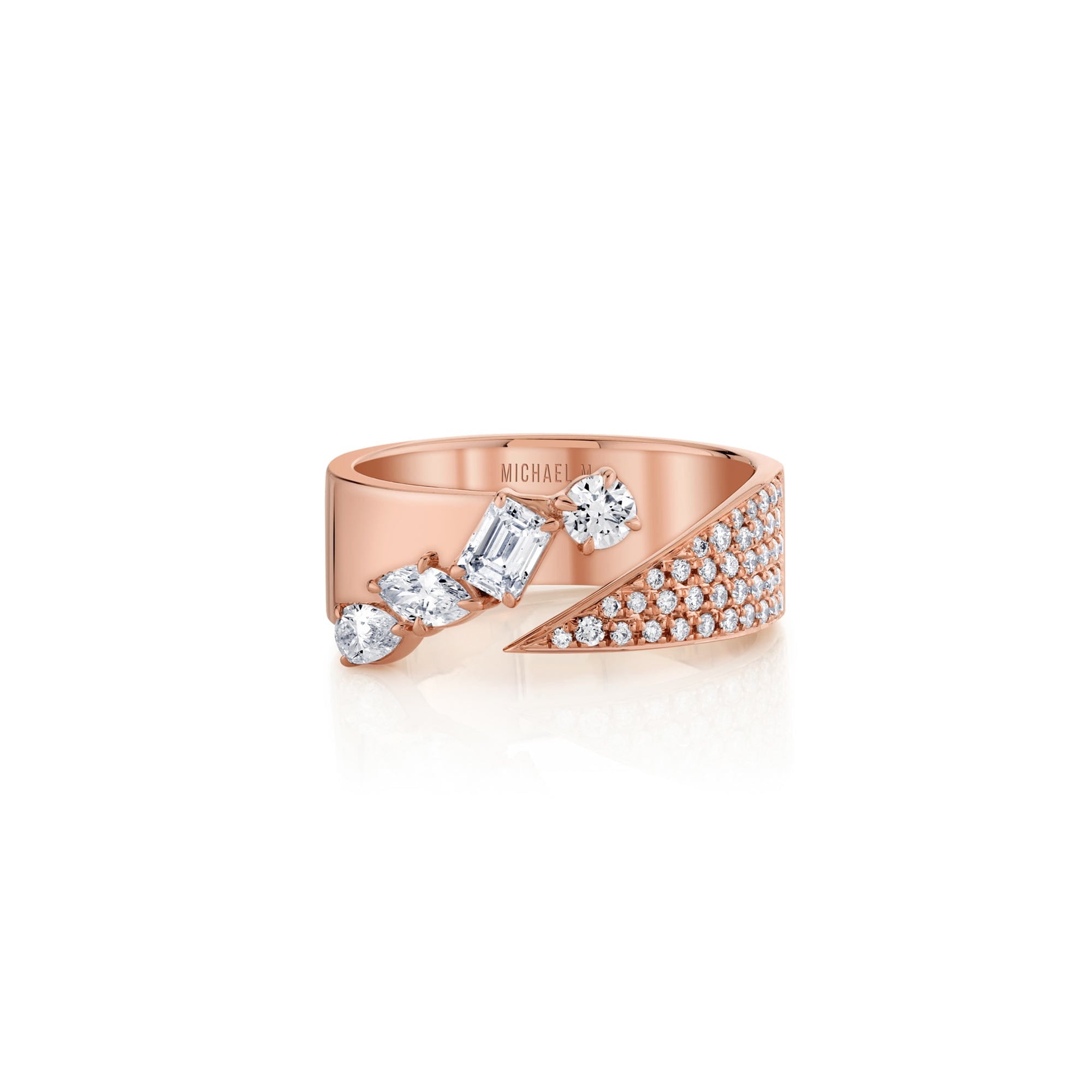 MICHAEL M Engagement Rings Montage Diamond Split Band With Pave
