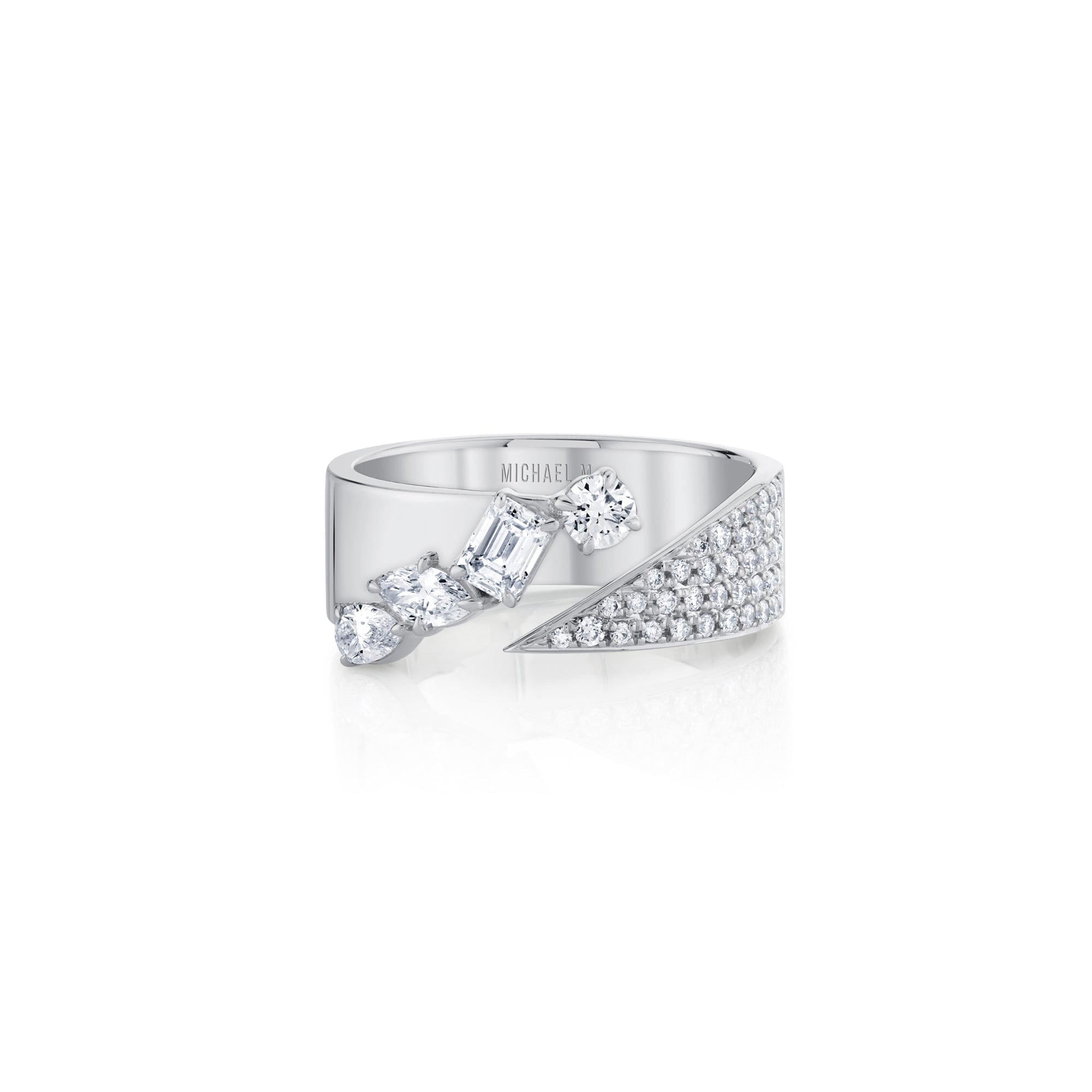 MICHAEL M Engagement Rings Montage Diamond Split Band With Pave