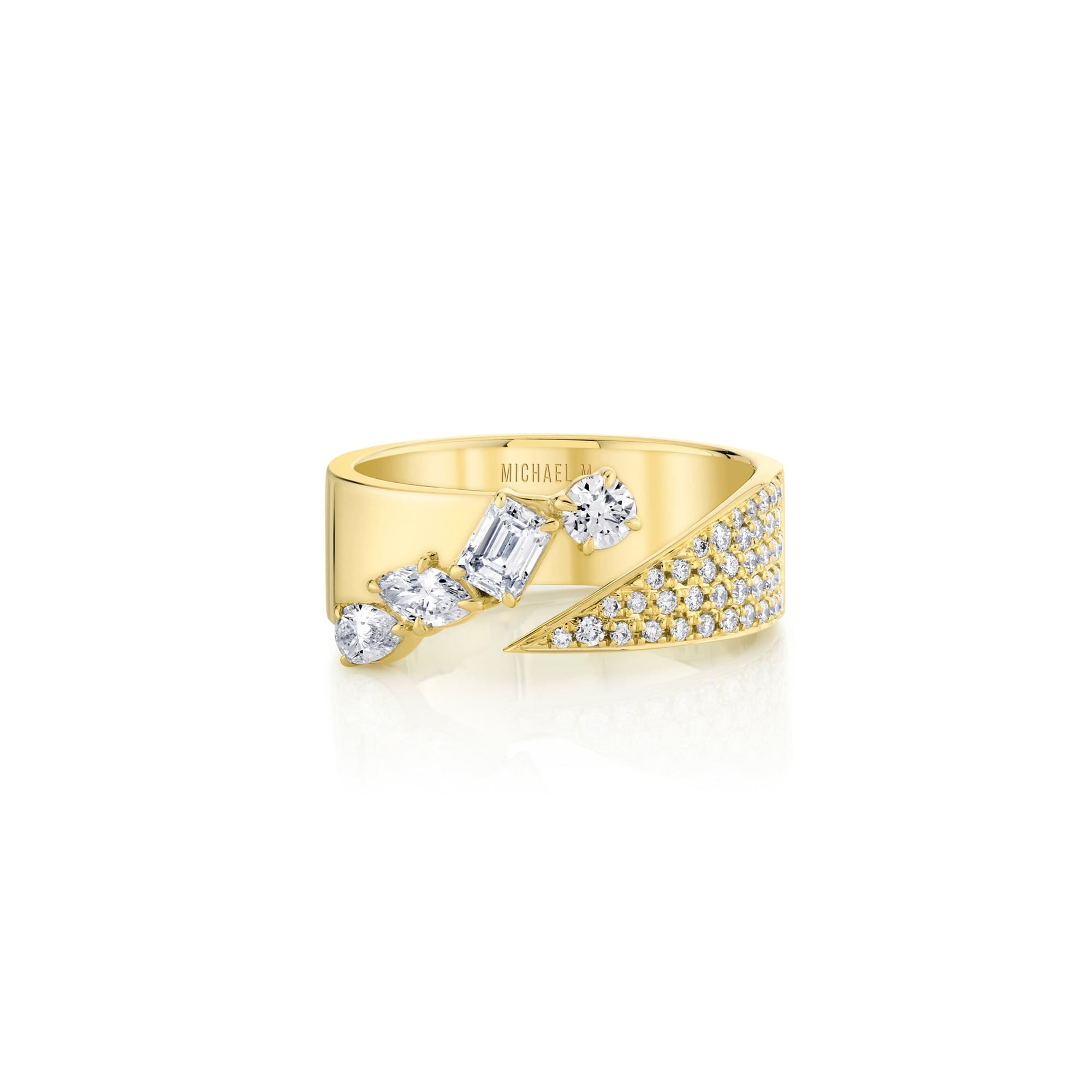 MICHAEL M Engagement Rings Montage Diamond Split Band With Pave