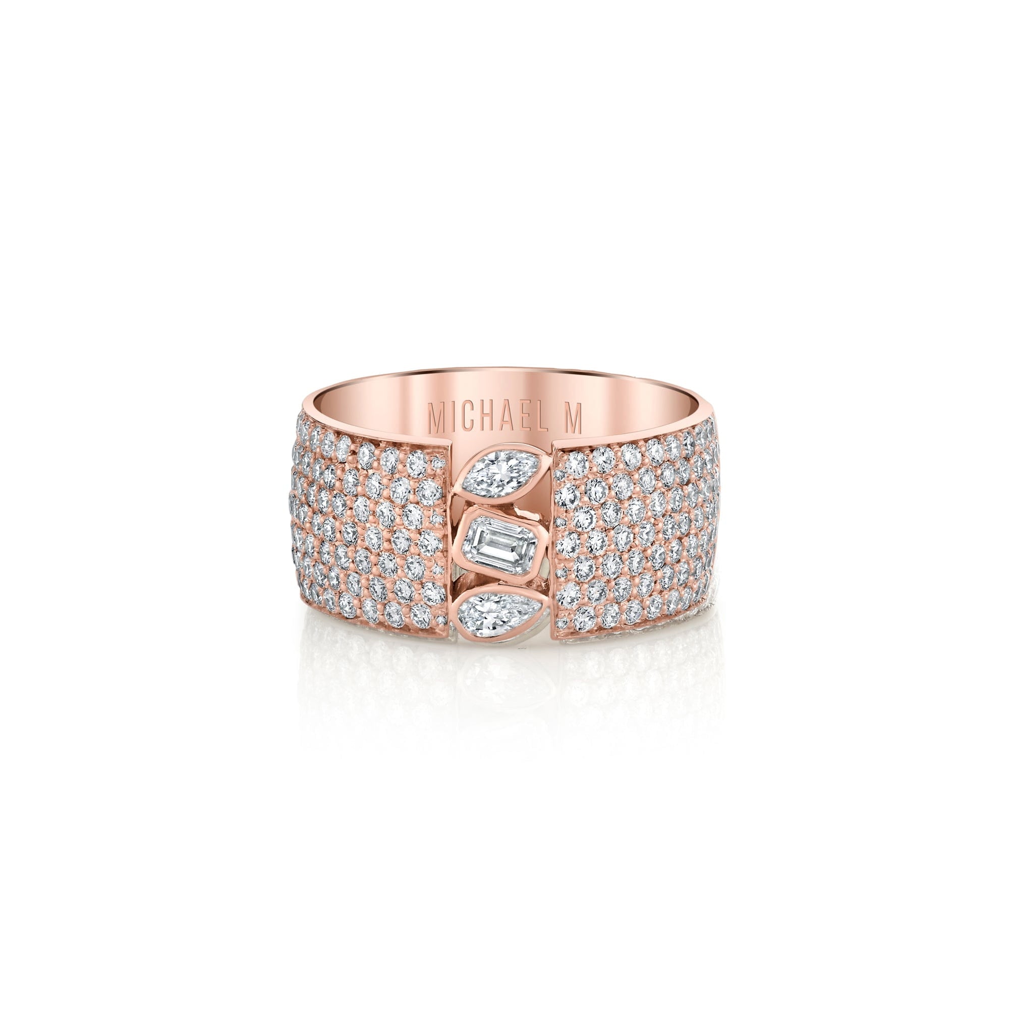 MICHAEL M Engagement Rings Montage Pave Cigar Band