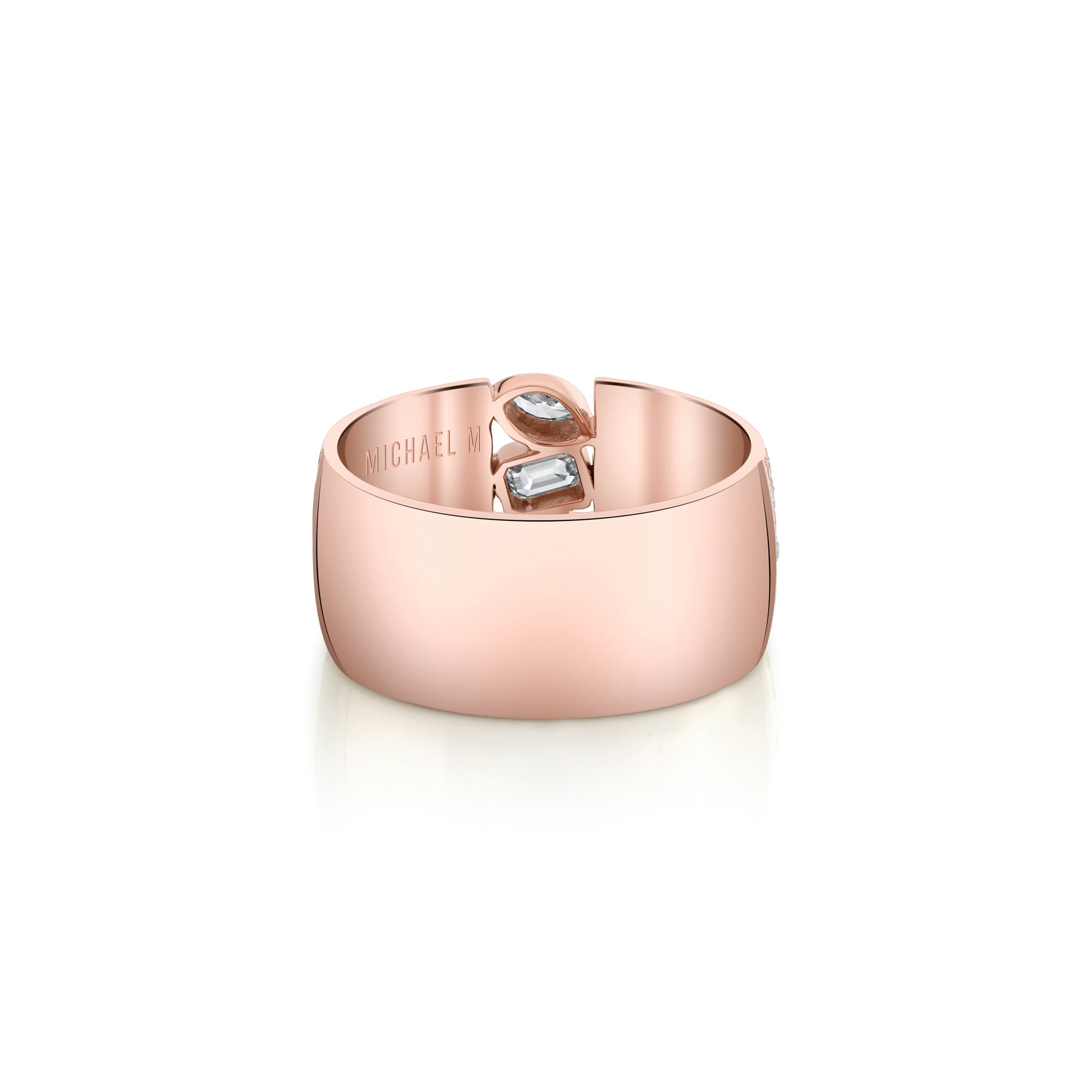 MICHAEL M Engagement Rings Montage Pave Cigar Band