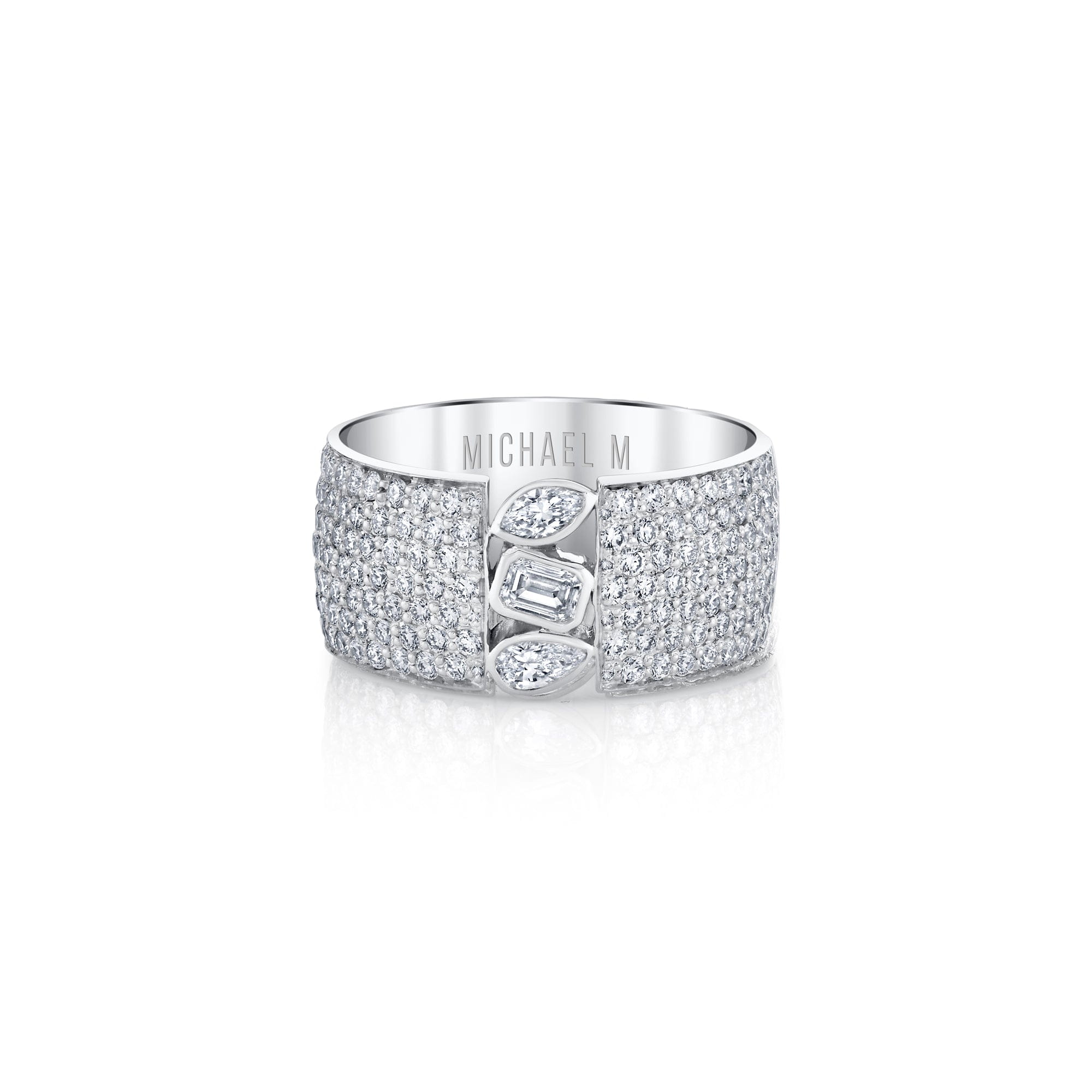 MICHAEL M Engagement Rings Montage Pave Cigar Band