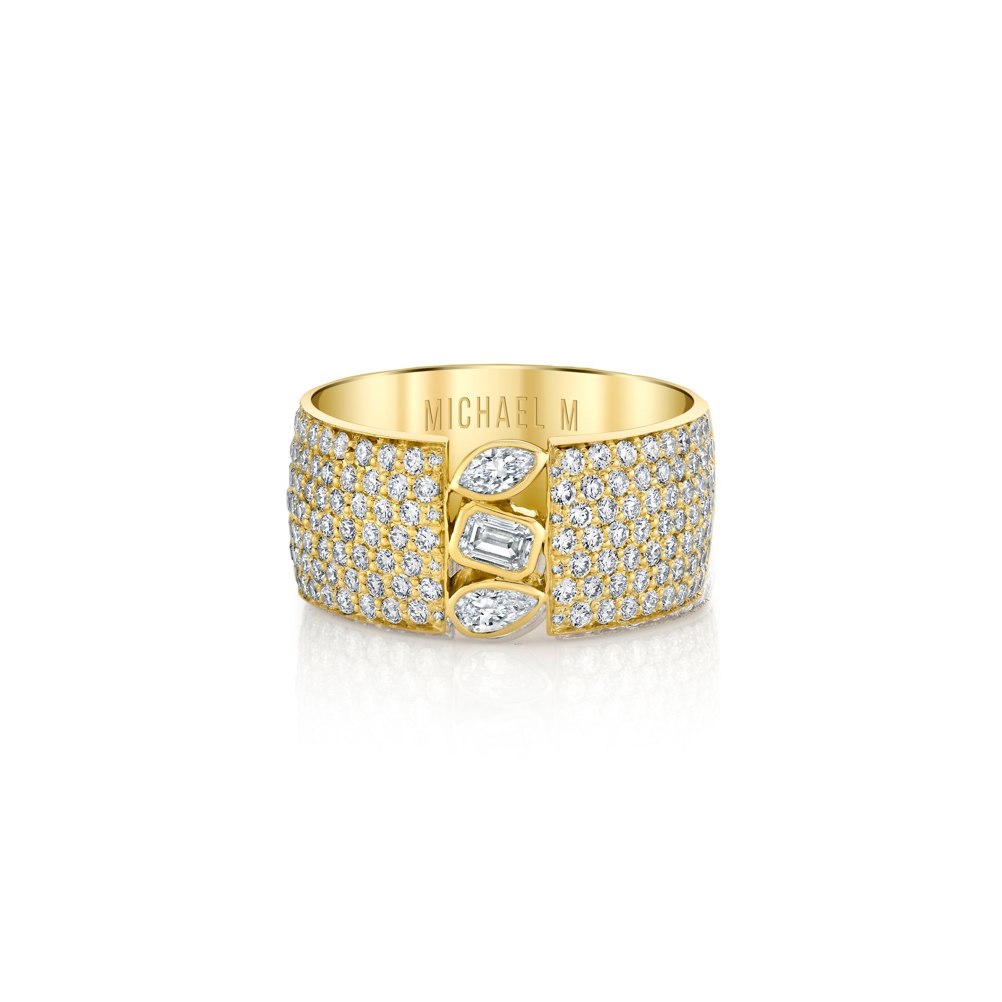 MICHAEL M Engagement Rings Montage Pave Cigar Band