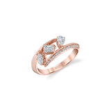 MICHAEL M Engagement Rings Montage Pave Knife Edge Bypass Ring