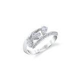 MICHAEL M Engagement Rings Montage Pave Knife Edge Bypass Ring