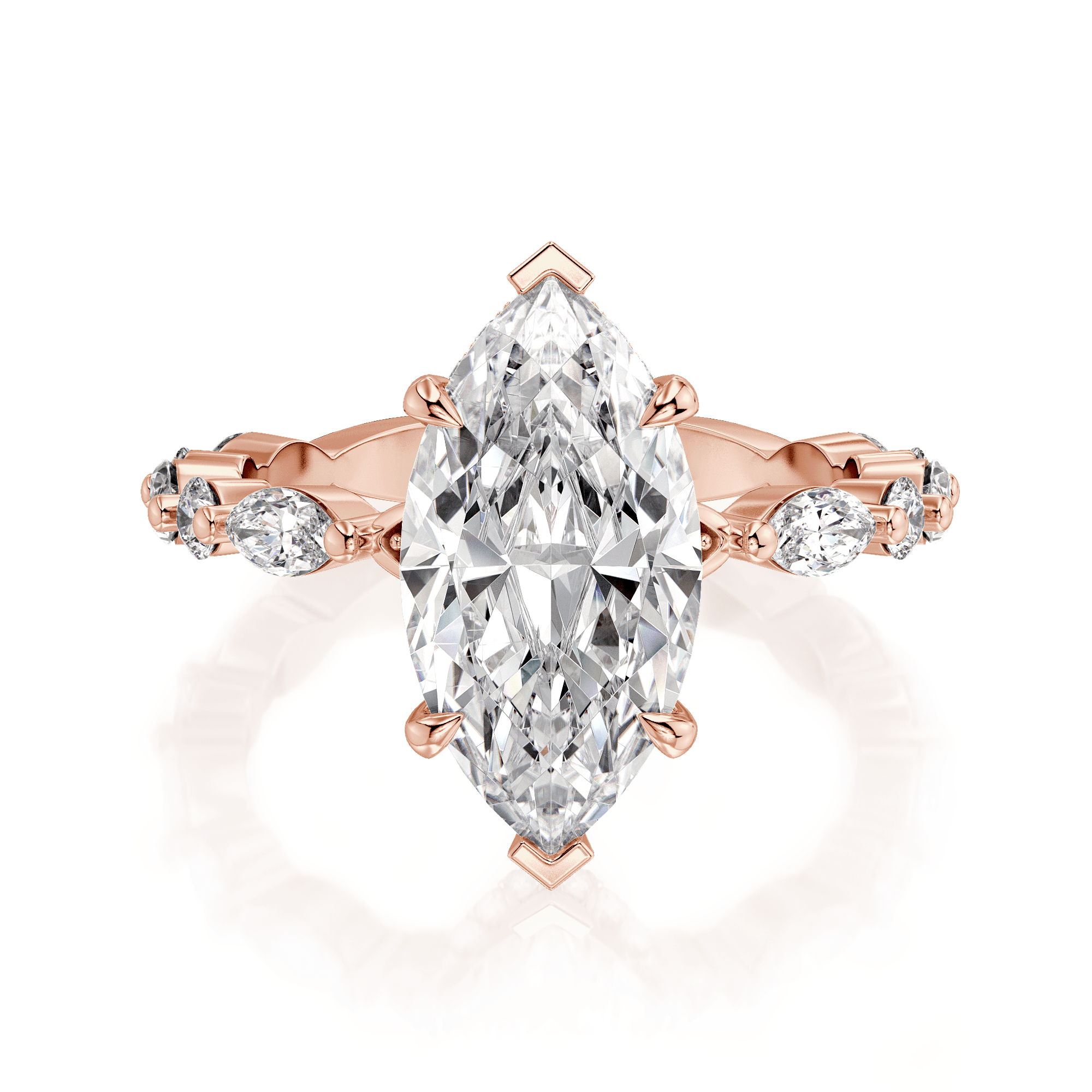 MICHAEL M Engagement Rings Montage R802-3 Marquise