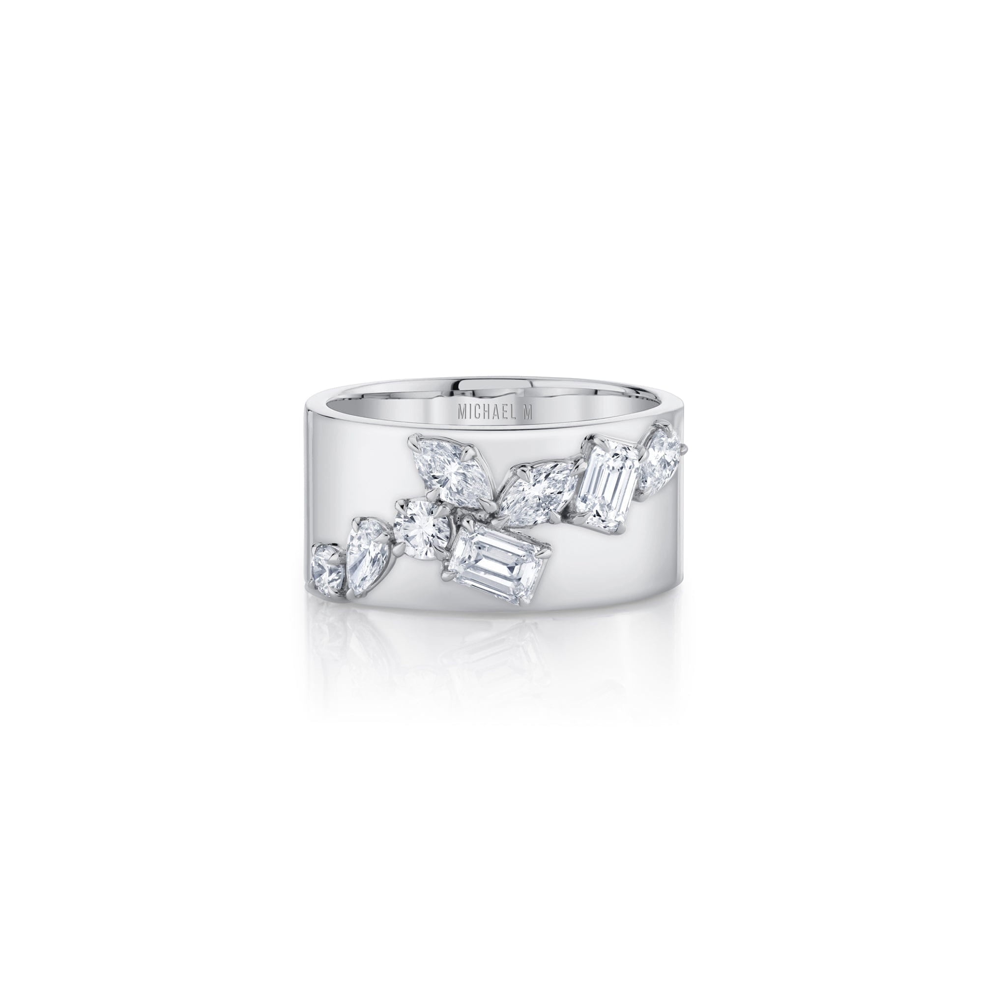 MICHAEL M Engagement Rings Montage Wide Cluster Band
