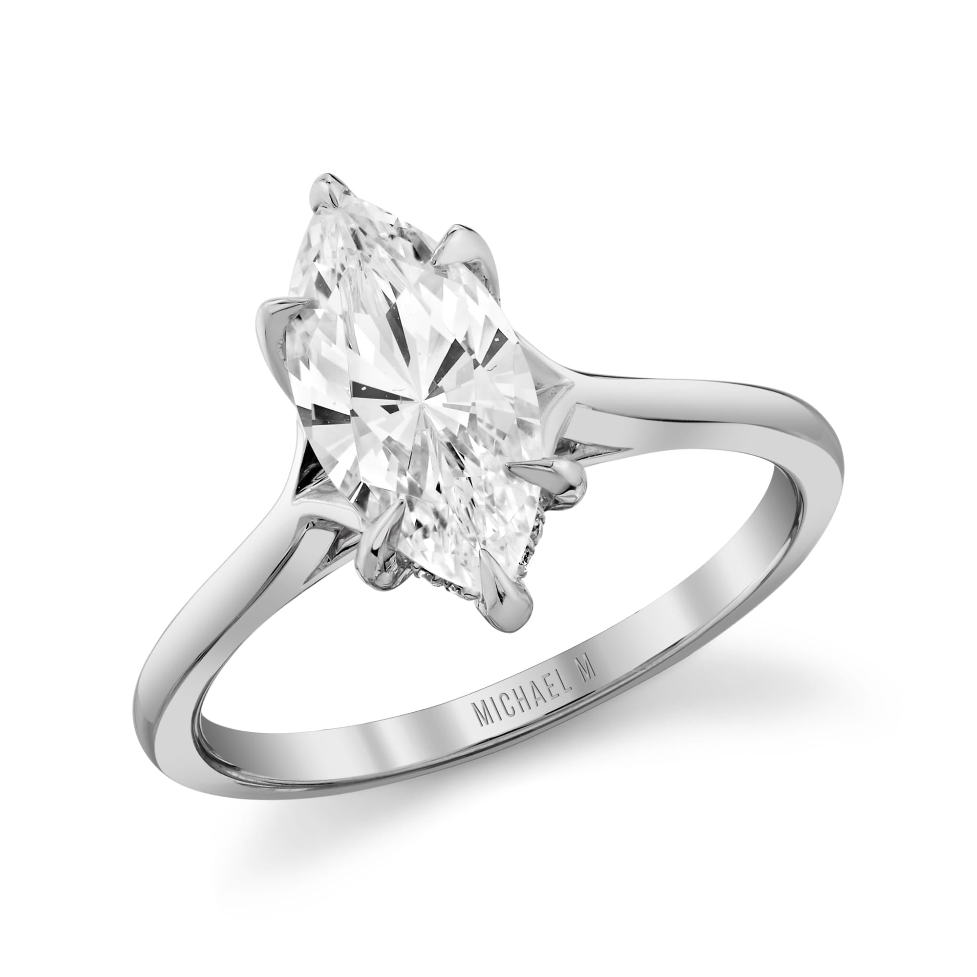 MICHAEL M Engagement Rings Platinum / 4 Crown R828-2 Marquise R828-2