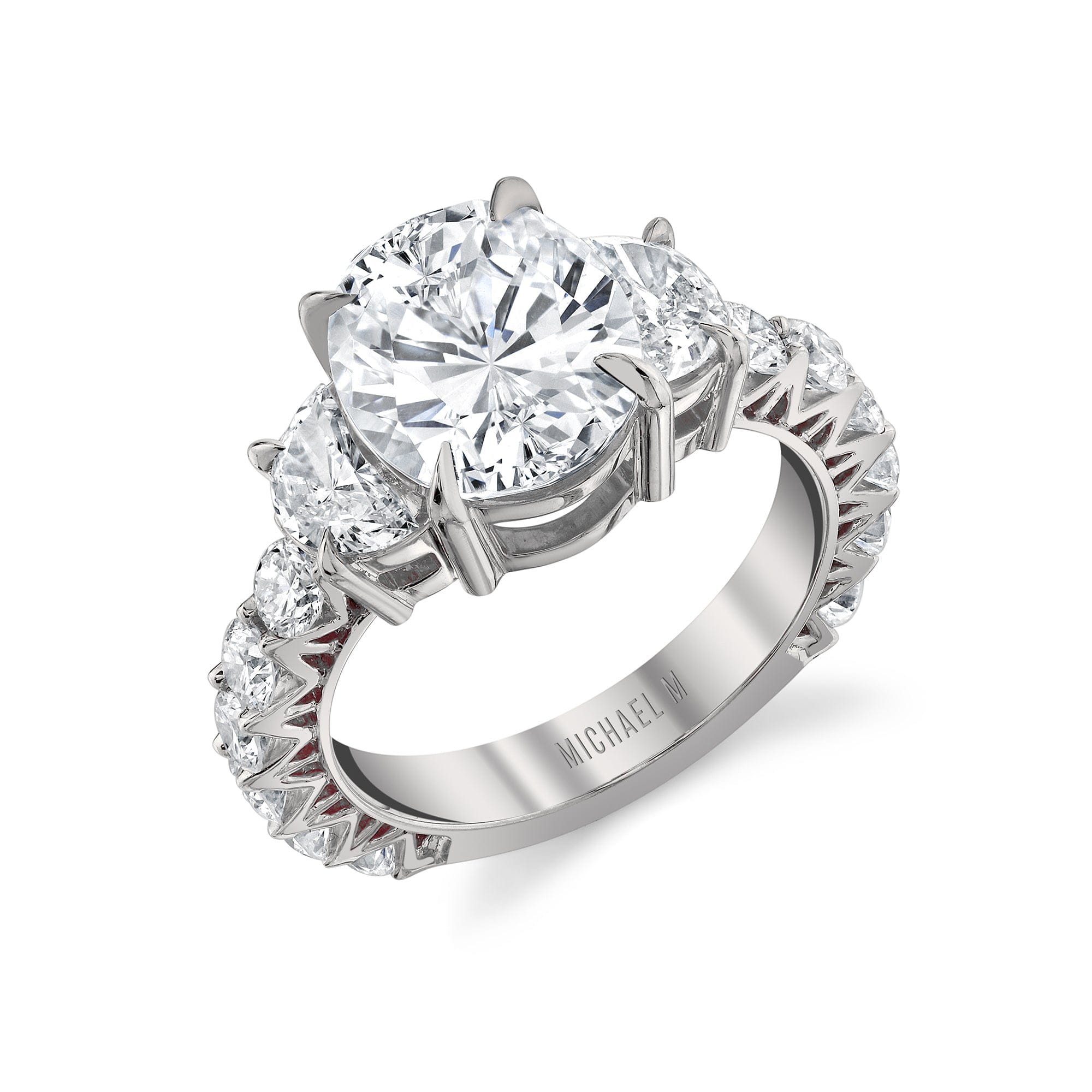 MICHAEL M Engagement Rings Platinum Meksian R908-4 Oval R908-4