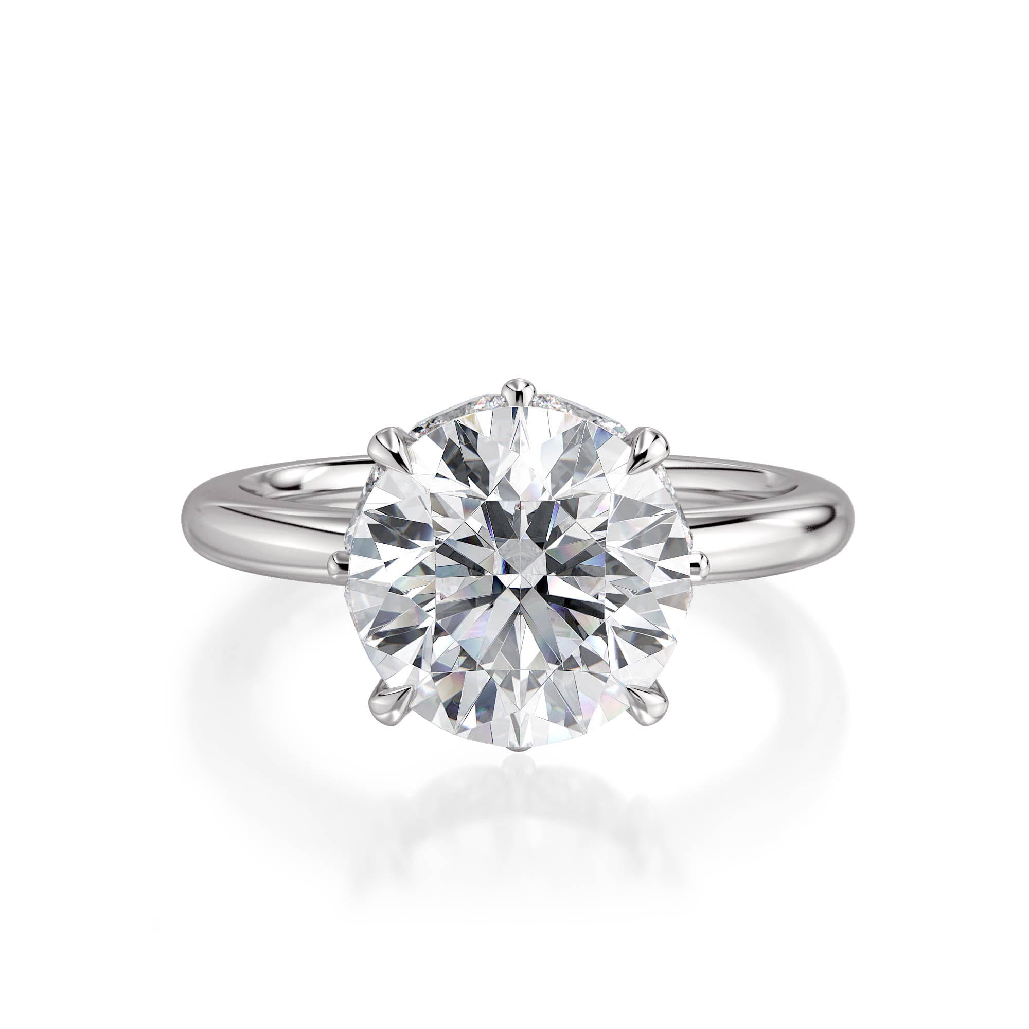 MICHAEL M Engagement Rings Platinum Monarch Round Not-So-Hidden-Halo IR836-3.65RD