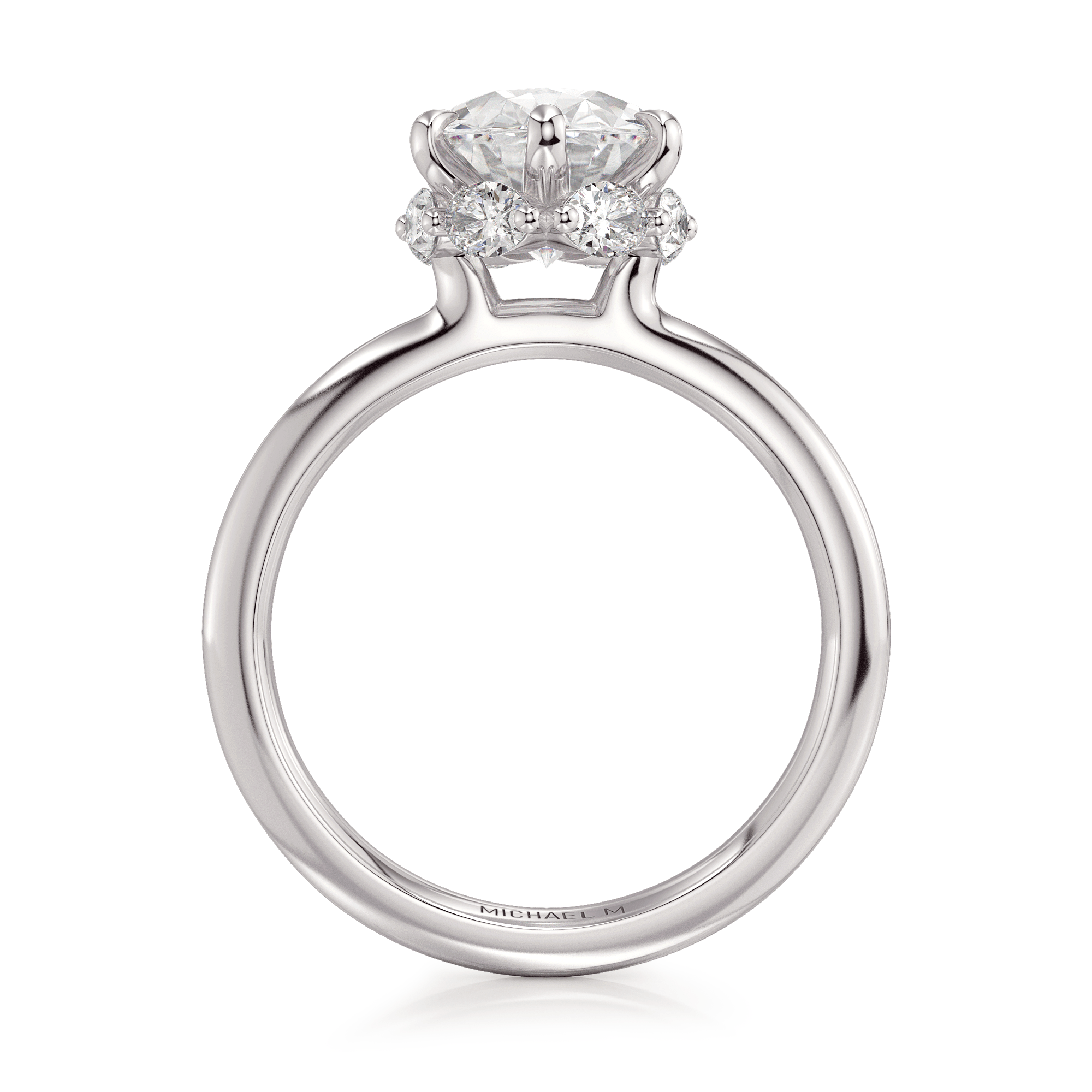 MICHAEL M Engagement Rings Platinum Need CTW side stones/GIA  Monarch Oval Monarch Round Not-So-Hidden-Halo IR834-3.07OV