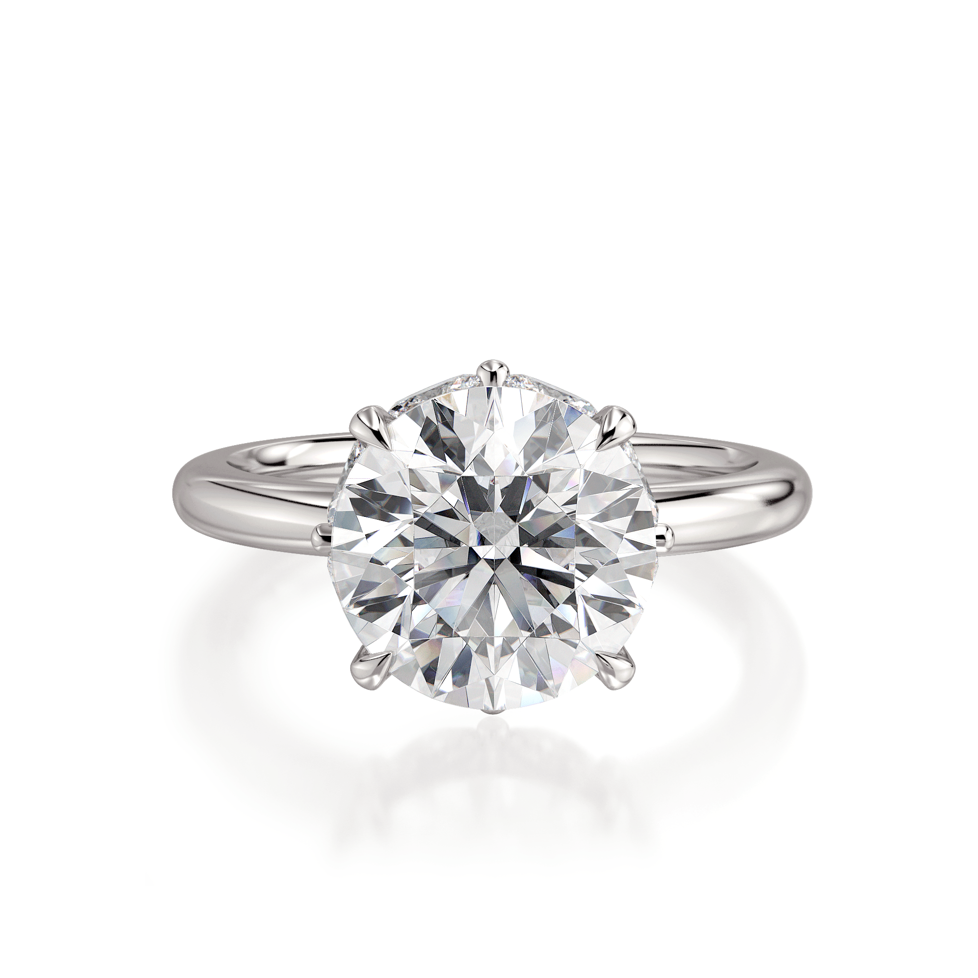 MICHAEL M Engagement Rings Platinum Need CTW side stones/GIA Monarch Round Not-So-Hidden-Halo IR836-3.65RD