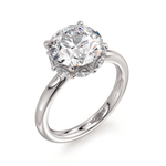 MICHAEL M Engagement Rings Platinum Need CTW side stones/GIA Monarch Round Not-So-Hidden-Halo IR836-3.65RD