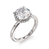 MICHAEL M Engagement Rings Platinum Need CTW side stones/GIA Monarch Round Not-So-Hidden-Halo IR836-3.65RD