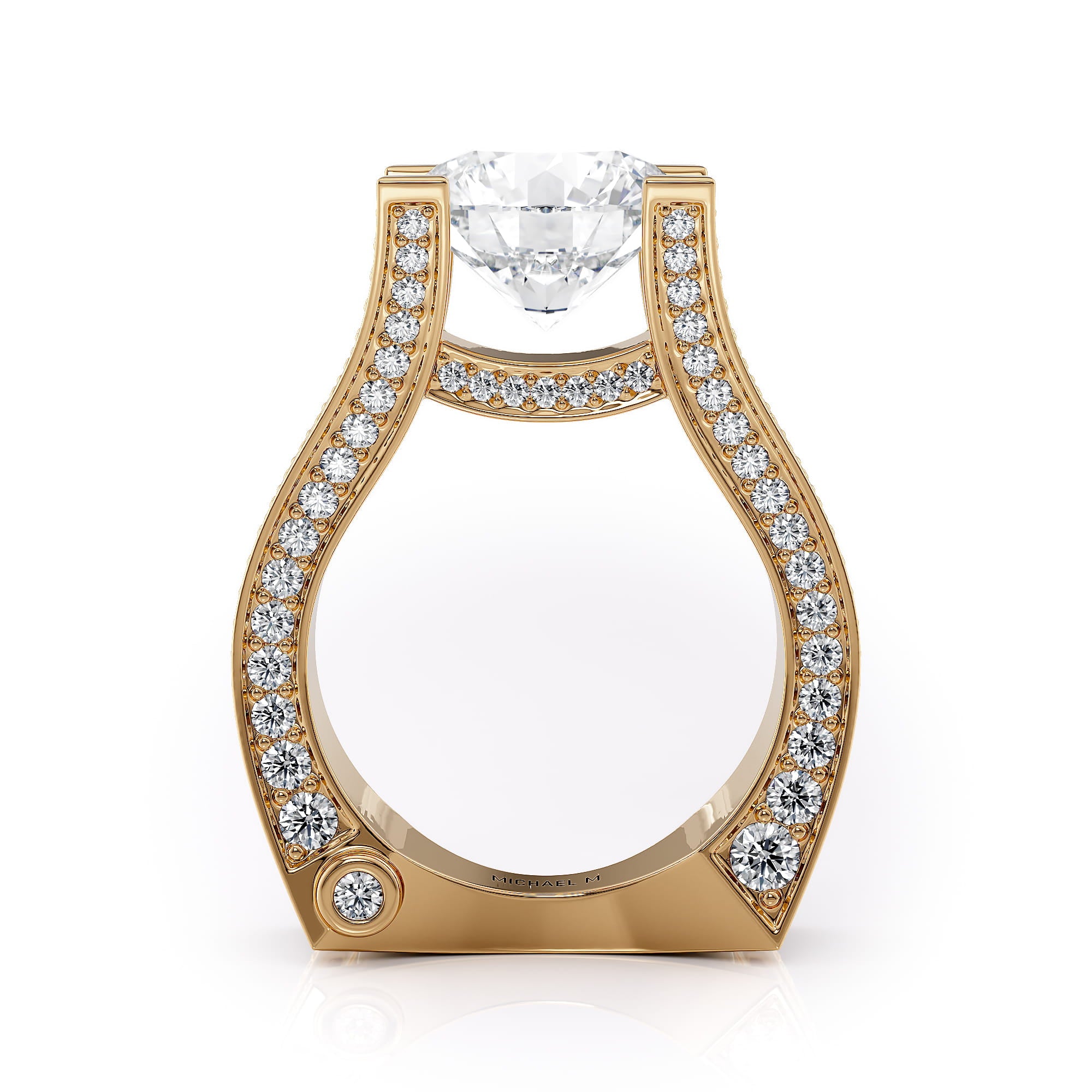MICHAEL M Engagement Rings Strada Round Triple Row