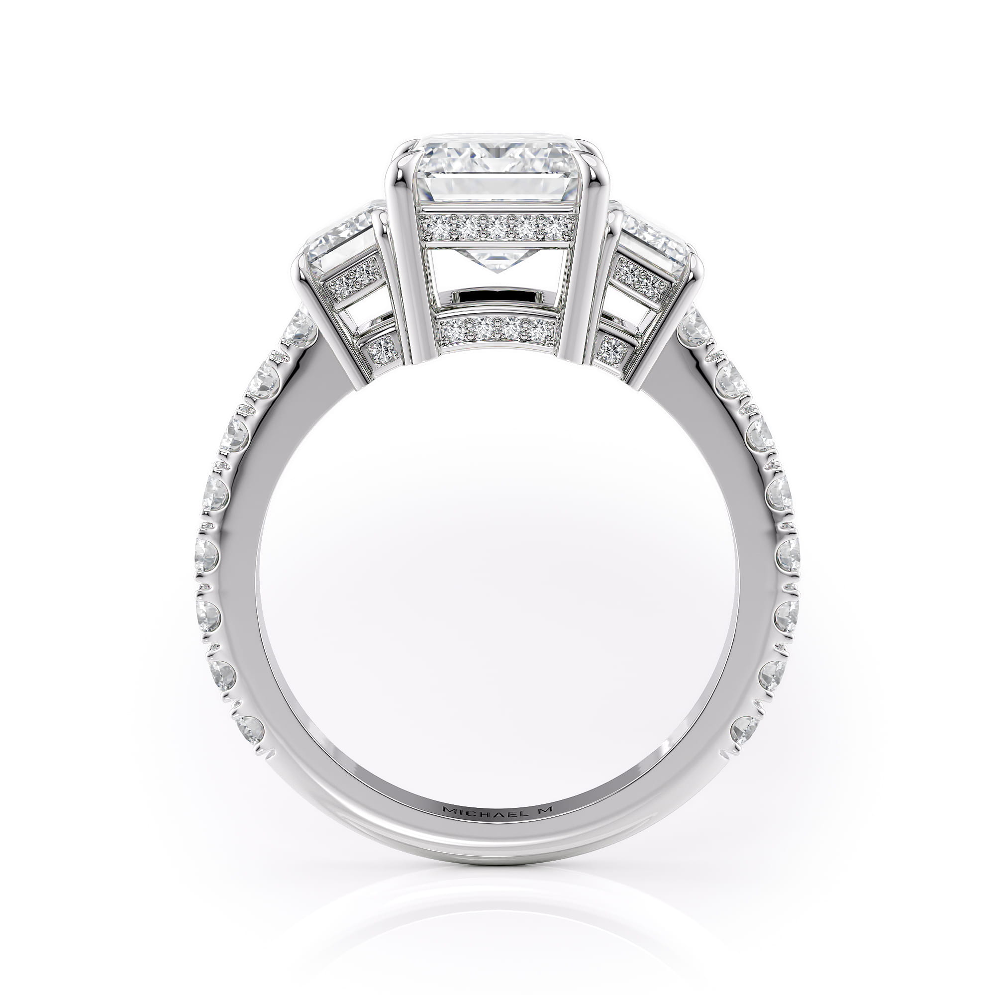 MICHAEL M Engagement Rings Trinity Emerald Three-Stone