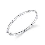 MICHAEL M Fashion Bracelets 14K White Gold Connection Hinge Bangle BR360M