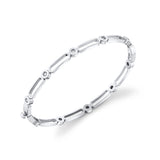 MICHAEL M Fashion Bracelets 14K White Gold Connection Hinge Bangle BR360M