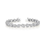 MICHAEL M Fashion Bracelets 14K White Gold Montage Cluster Stud Halo Tennis Bracelet