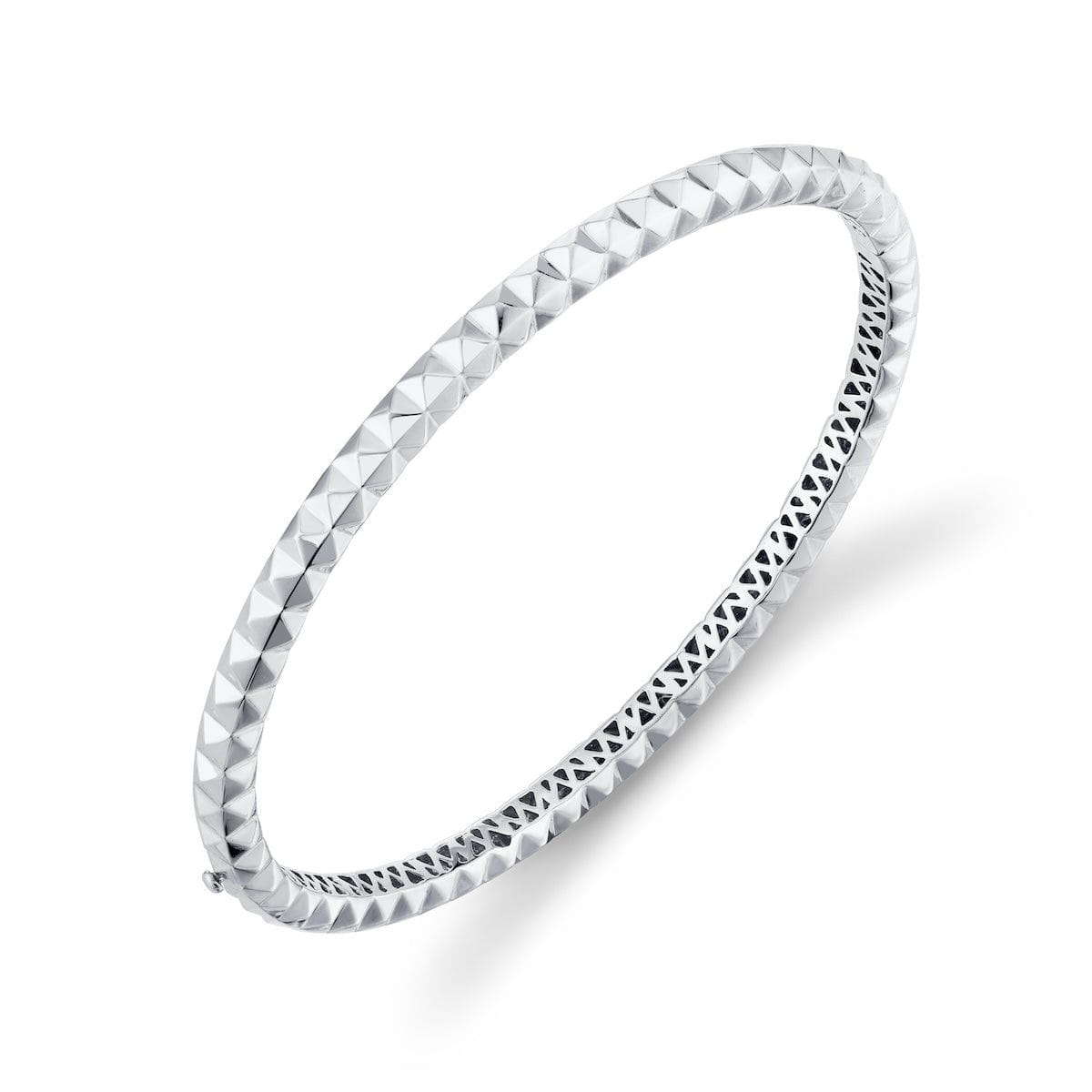 MICHAEL M Fashion Bracelets 14K White Gold / Small Men's Tetra 3D Bracelet BR407S