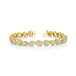 MICHAEL M Fashion Bracelets 14K Yellow Gold Montage Cluster Stud Halo Tennis Bracelet