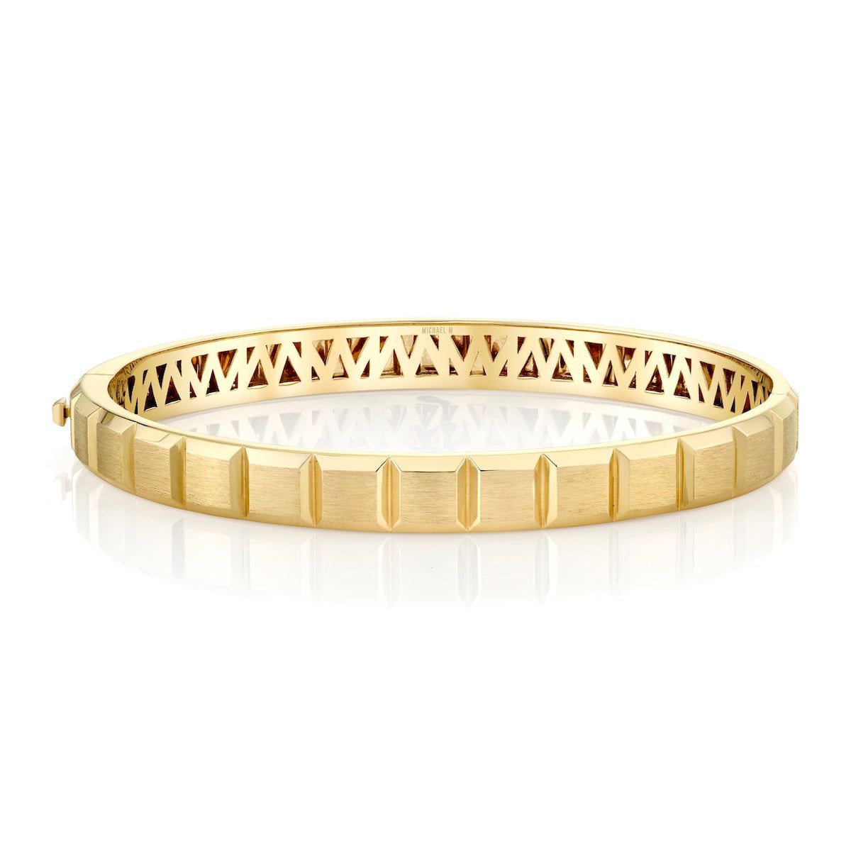 MICHAEL M Fashion Bracelets 14K Yellow Gold / Small Men's Block Bracelet BR402S