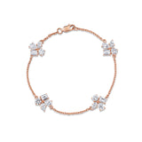 MICHAEL M Fashion Bracelets 18K Rose Gold / Small Montage 4 Cluster Chain Bracelet BR542