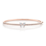 MICHAEL M Fashion Bracelets 18K Rose Gold / Small Montage Single Butterfly Bangle with Pavé BR412S