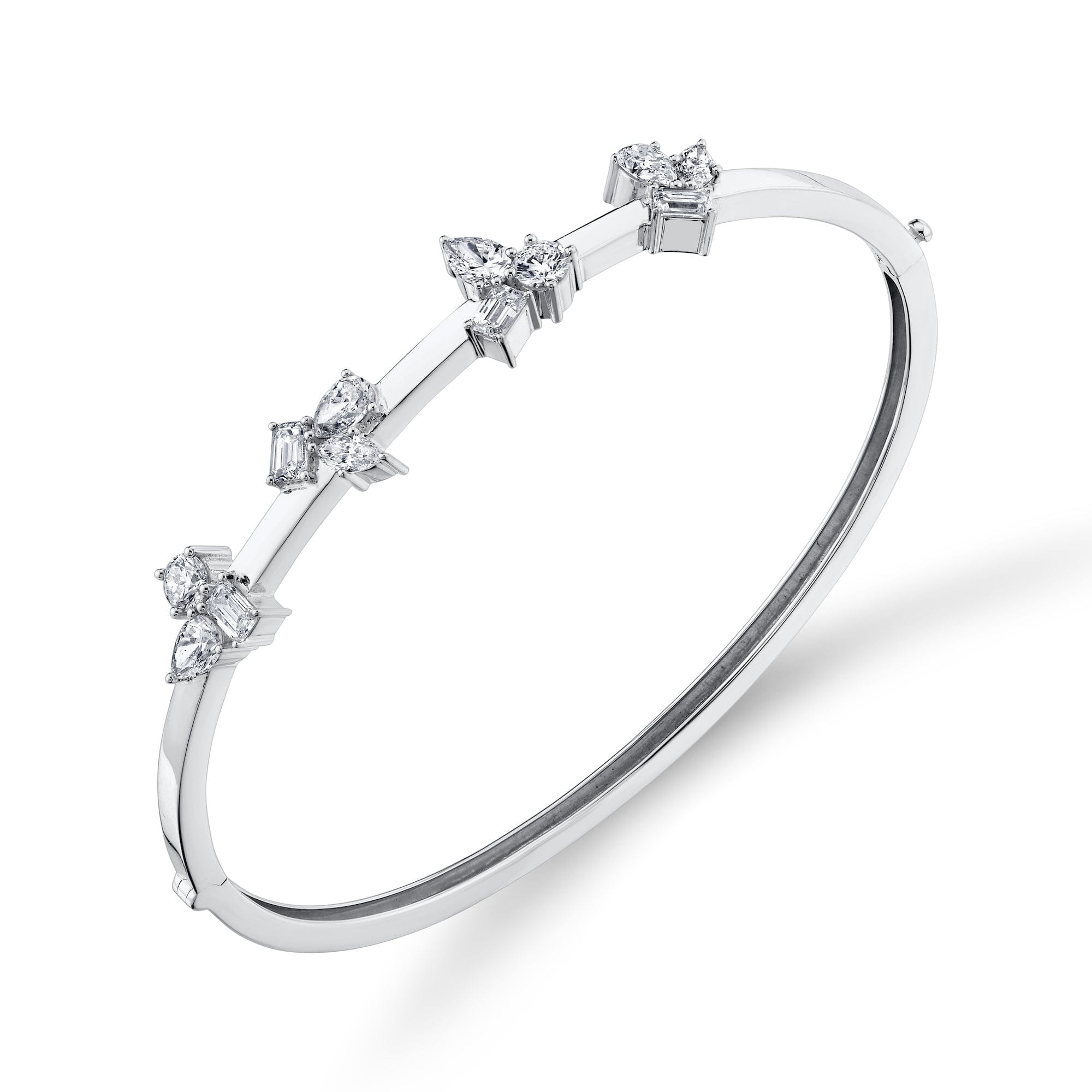 MICHAEL M Fashion Bracelets 18K White Gold Montage Cluster Bracelet