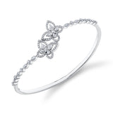 MICHAEL M Fashion Bracelets 18K White Gold / Small Montage Butterfly Hinge Cuff BR418S