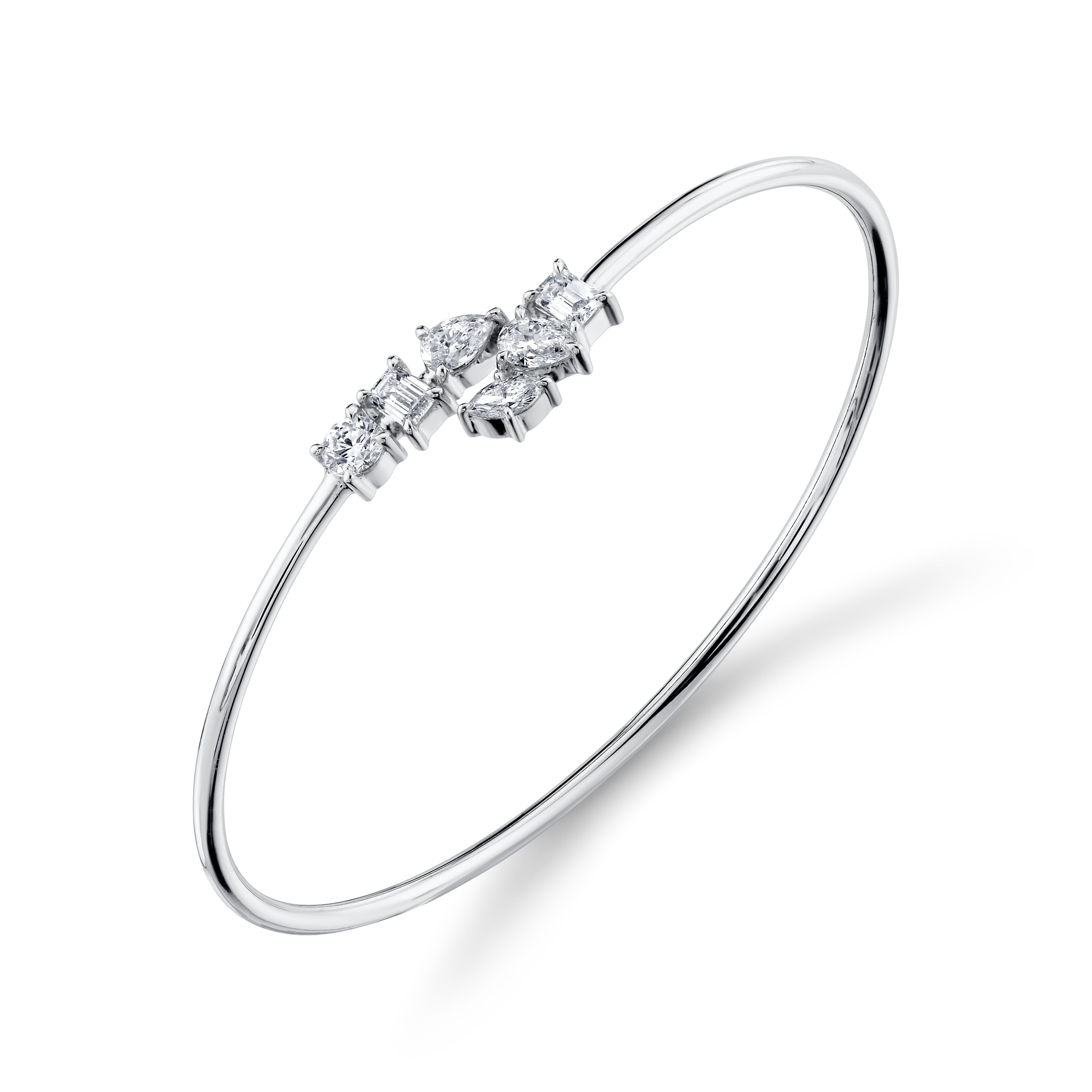 MICHAEL M Fashion Bracelets 18K White Gold / Small Montage Bypass Cuff BR411S