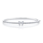 MICHAEL M Fashion Bracelets 18K White Gold / Small Montage Single Butterfly Bangle with Pavé BR412S