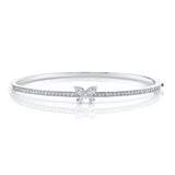 MICHAEL M Fashion Bracelets 18K White Gold / Small Montage Single Butterfly Bangle with Pavé BR412S