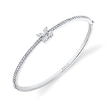 MICHAEL M Fashion Bracelets 18K White Gold / Small Montage Single Cluster Bangle