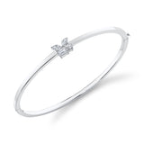 MICHAEL M Fashion Bracelets 18K White Gold / Small Montage Single Cluster Bangle BR420S