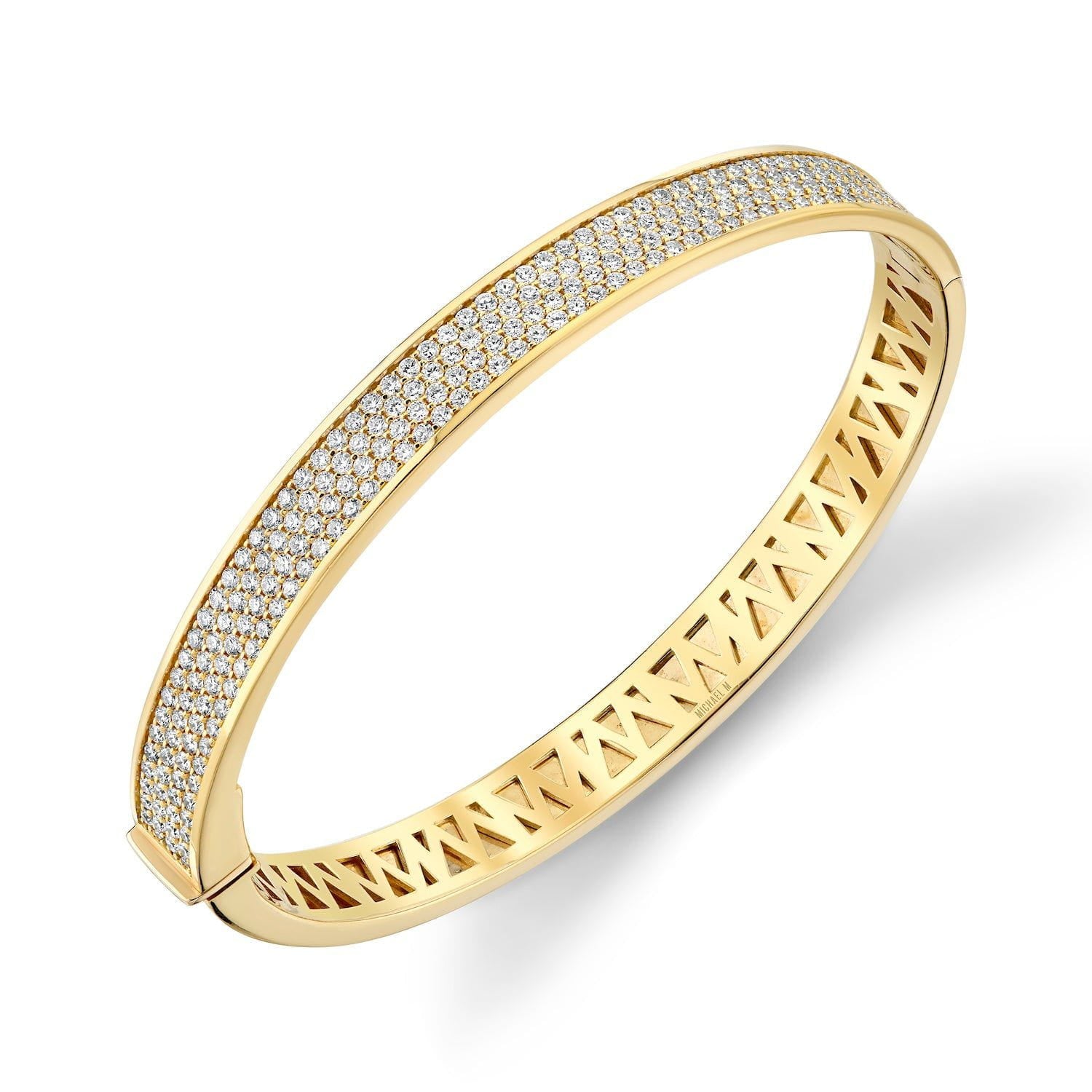 MICHAEL M Fashion Bracelets 18K Yellow Gold / Small Men's Pave Bracelet