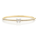 MICHAEL M Fashion Bracelets 18K Yellow Gold / Small Montage Single Butterfly Bangle with Pavé BR412S