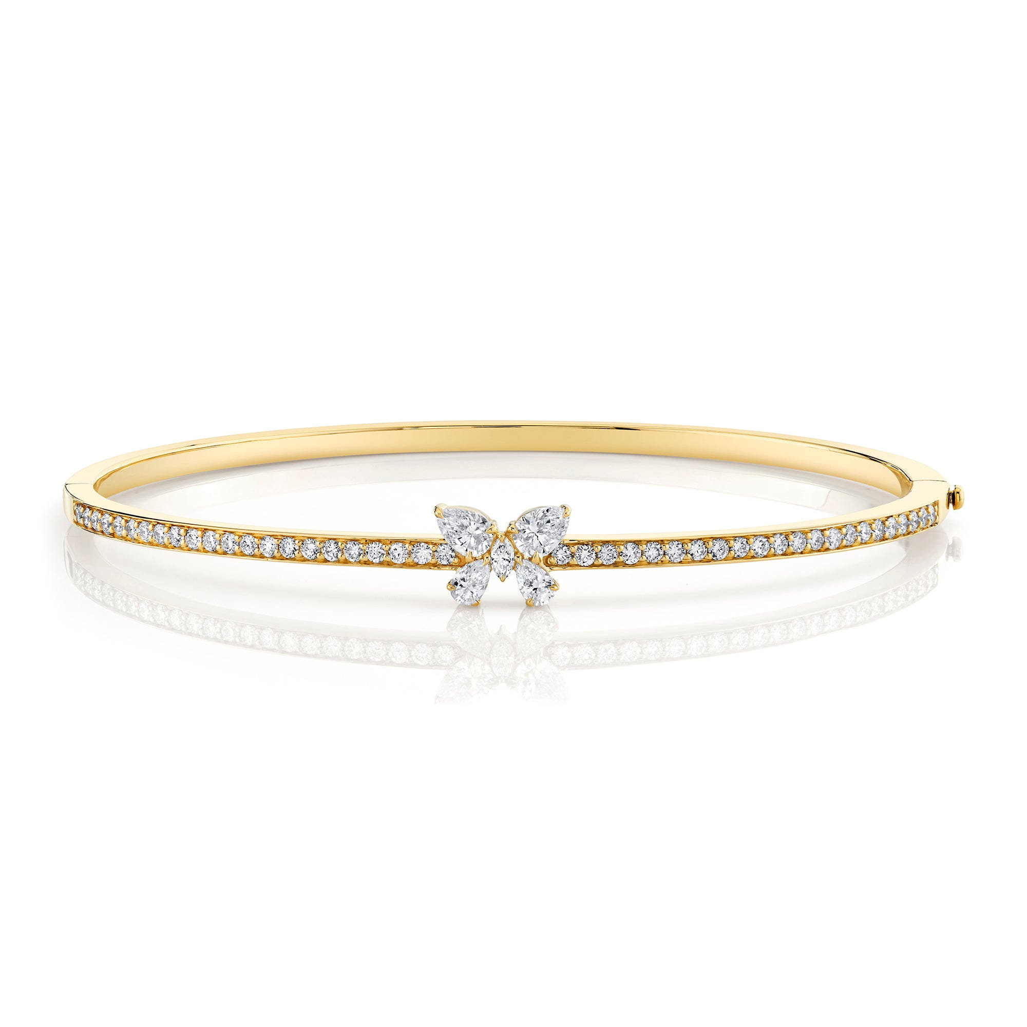 MICHAEL M Fashion Bracelets 18K Yellow Gold / Small Montage Single Butterfly Bangle with Pavé BR412S
