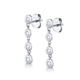 MICHAEL M Fashion Earrings 14K White Gold Bezel Petite Round Earrings ER414S
