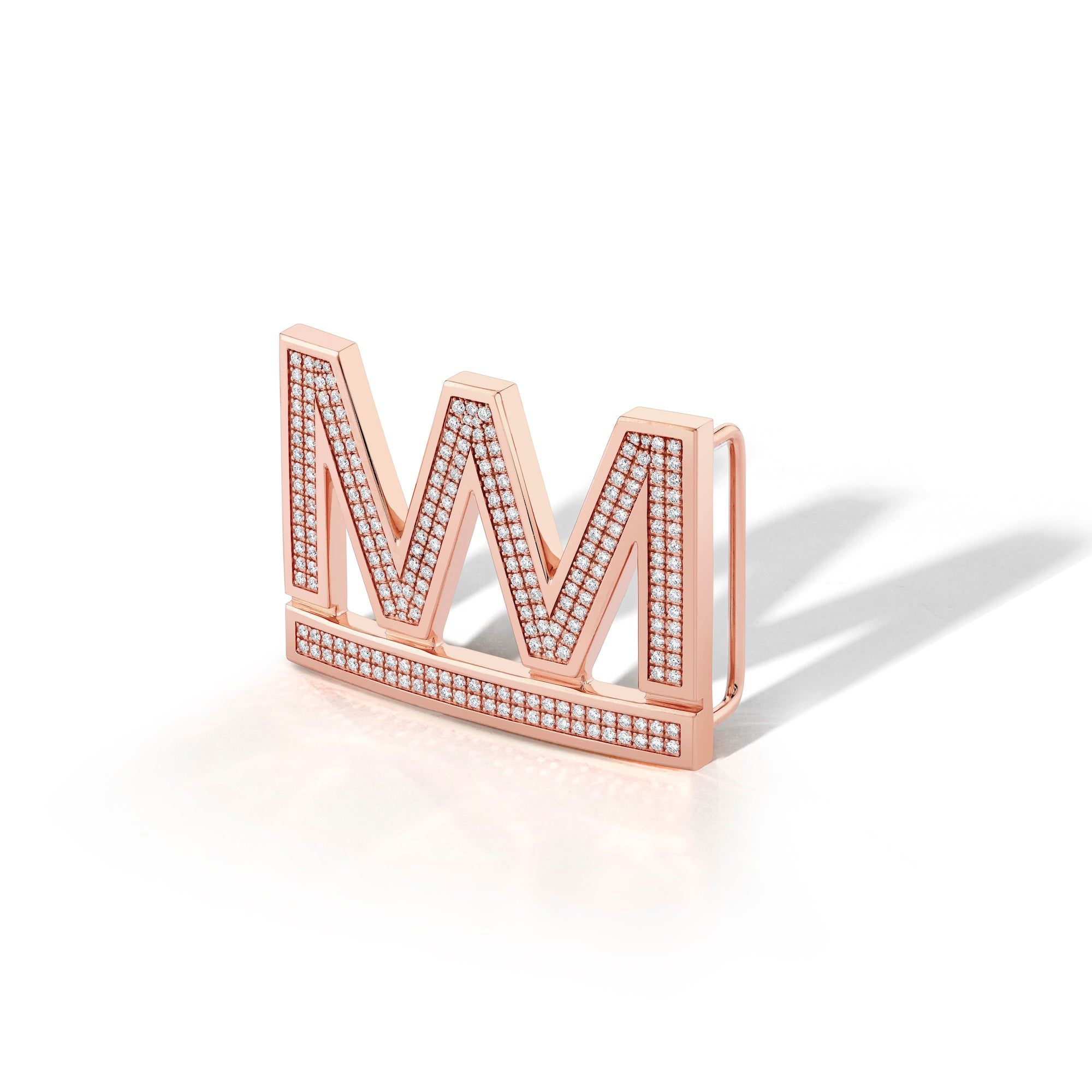 MICHAEL M Fashion Earrings 18K Rose Gold Men's Michael M Logo Belt Buckle