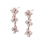 MICHAEL M Fashion Earrings 18K Rose Gold Montage 3 Cluster Drop Earrings ER613
