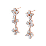 MICHAEL M Fashion Earrings 18K Rose Gold Montage 3 Cluster Drop Earrings ER613