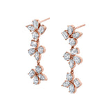 MICHAEL M Fashion Earrings 18K Rose Gold Montage 3 Cluster Drop Earrings ER613