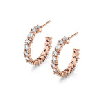 MICHAEL M Fashion Earrings 18K Rose Gold Montage Baguette Cluster Hoops ER602