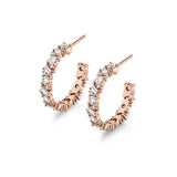 MICHAEL M Fashion Earrings 18K Rose Gold Montage Baguette Cluster Hoops ER602