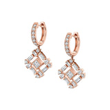 MICHAEL M Fashion Earrings 18K Rose Gold Montage Baguette Drop Earrings ER607