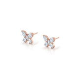 MICHAEL M Fashion Earrings 18K Rose Gold Montage Butterfly Stud Earrings
