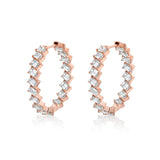 MICHAEL M Fashion Earrings 18K Rose Gold Montage Emerald Hoop Earrings ER619