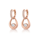 MICHAEL M Fashion Earrings 18K Rose Gold Orb Teardrop Bezel Drop Earrings ER641