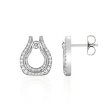 MICHAEL M Fashion Earrings 18K White Gold Europa Pavé Open Motif Earrings ER642
